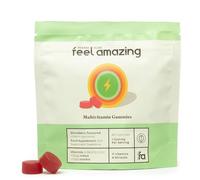 Feel Amazing Multivitamin Gummies - 12 Vitamins & Minerals with Vitamin C, D, B12, Zinc & Biotin - Immune Support, Energy & Wellbeing - Strawberry Flavoured 60 Gummies - 2 Month Supply