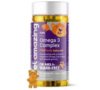Feel Amazing Omega 3 Kids Gummies with Vitamin A, D, C & B12 - Sugar Free - Supports Brain Development, Immune System & Bone Health - 30 Servings