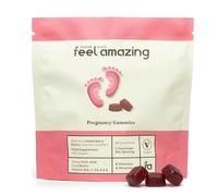Feel Amazing Pregnancy Gummies - Folic Acid Support for Maternal Health & Pre Conception Care - Vitamin D, B Vitamins, Biotin & Zinc - 60 Raspberry Flavoured Vegan Gummies - 30 Day Supply