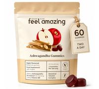 Feel Amazing Vegan Ashwagandha Gummies 3000mg - High Strength, Apple, 60 | Vegan apple gummies with high-strength 3000mg ashwagandha & vitamin B6 - support calm, focus & reduced tiredness, 60 gummies