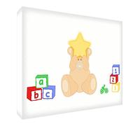 Feel Good Art BEARHEART1216 15De Bear with Big Heart Canvas Wall Art, 40 x 30 cm, Multi-Colour