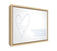 Feel Good Art Framed Box Canvas with Solid Natural Wooden Surround - Newborn Design, Ten Fingers & Toes Poem - Baby Blue (44 x 34 x 4 cm)