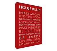 Feel Good Art Gallery Wrapped Box Canvas with Solid Front Panel Red, 60 x 40 x 4cm (Large)