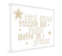 Feel Good Art LITTDR1216-01IT Modern Typographic Style Canvas Wall Art with Text I will be Small But Dream Very Large 30 x 40 cm beige