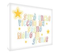 Feel Good Art LITTDR1216-15IT Modern Typographic Style Wall Canvas Picture with Text I Will Be Small But Dream Very Large, Multicoloured, 30 x 40 x 4 cm