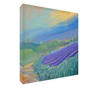 Feel Good Art Original Gallery Wrapped Box Canvas with Solid Front Panel (76 x 76 x 4 cm, X-Large, Lavender Fields)