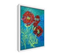 Feel Good Art Poppies with Frills Giclée Printed Canvas with Solid White Wooden Frame, Multi-Colour, 95 x 64 x 3cm, X-Large
