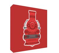 Feel Good Art Traina5Blk-04It Vintage Train Token Decorative Acrylic Diamond Sanding, Illustrative Drawing 14.8 x 21 x 2 cm red