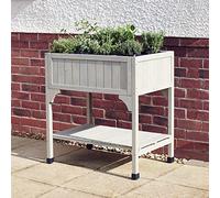 feel good Raised Herb Planter Wooden Box Planter Raised Bed Container for Herbs - 8 Lined Sections, Solid Wood Frame