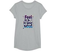 Feel It in Your Soul: Chase Your Dreams Inspirational T-Shirt, Girls, Heather Grey, Large