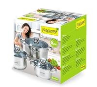 Feel Maestro MR-2220-6L Saucepans Silver Steel 6 Pieces