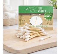 FEEL NATURAL Box of 500 Cotton Buds White Bamboo