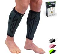 Feel Recovery 2 Pack Compression Calf Sleeves for Men & Women - Calf Support Brace for Runners, Shin Splints, Muscle Strains & Cramps - Compression Socks for Legs - Breathable & Non-Slip (M, Black)