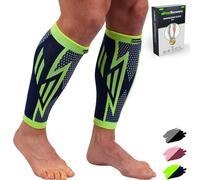 Feel Recovery 2 Pack Compression Calf Sleeves for Men & Women - Calf Support Brace for Runners, Shin Splints, Muscle Strains & Cramps - Compression Socks for Legs - Breathable & Non-Slip (L, Green)