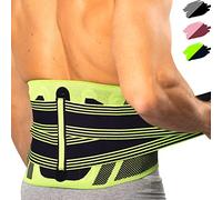 Feel Recovery Back Support Belt for Men & Women - Lumbar Support Brace for Work & Sport - Lower Back Support for Sciatica, Herniated Disc, Lumbago, Scoliosis & Back Pain Relief (L, Green)