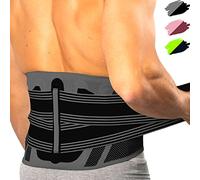 Feel Recovery Back Support Belt for Men & Women - Lumbar Support Brace for Work & Sport - Lower Back Support for Sciatica, Herniated Disc, Lumbago, Scoliosis & Back Pain Relief (Black, L)
