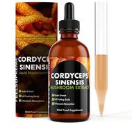 Feel Supreme - Cordyceps Mushroom Extract Supplement - High Strength 10:1 Nootropic Drink for Energy, Heart Health, Immune System Booster - Mushroom Supplement, Womens and Mens Vitamins - 60ml