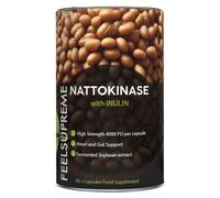 Feel Supreme - Nattokinase with Inulin Supplement - for Cardiovascular and Digestive Support, Natural Enzyme and Prebiotic Fibre Supplement, Plant Based Heart Health Supplements - 60 Capsules