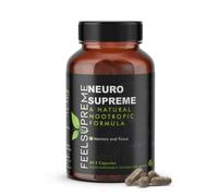 Feel Supreme - Neuro Supreme - Nootropics Brain Supplements with Ashwagandha - Focus Supplement, Aids with Memory and Energy Boost - with Vitamin B12, Folic Acid, Vitamin B5 and More - 60 Capsules