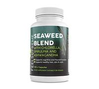 Feel Supreme Seaweed Blend Capsules with Chlorella Spirulina & Ashwagandha - Iodine Rich Supplement for Metabolism Nervous System Hair, Skin & Nails Support - Plant Based Daily Formula - 100 Capsules