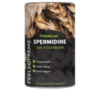 Feel Supreme - Spermidine with Astaxanthin Supplements - Anti Ageing, Cellular Health and Antioxidant Support - Plant Based Antioxidant Supplement, Spermidine Supplements- 60 Capsules