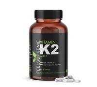 Feel Supreme Vitamin K2 MK7 100mcg 60 High Strength Tablets - 2 Months Supply | 100% Natural Vegan Friendly K2 Vitamin Supplements for Bone and Heart Health | Vitamin K2 MK-7 MenaQ7 High Potency