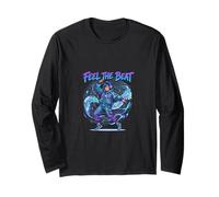 Feel The Beat DJ Girl Music Dance Vibes Art Long Sleeve T-Shirt