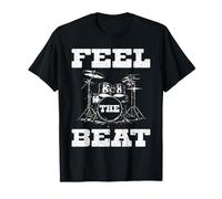Feel THE BEAT Drums Drummer Musician Music Lover Drum Kit T-Shirt