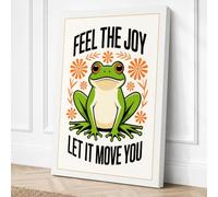 Feel The Joy Retro Canvas Wall Art Print 24x16 Inch (61 x 41 cm)