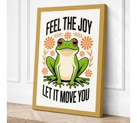 Feel The Joy Retro Canvas Wall Art Print 36x24 Inch (91 x 61 cm)