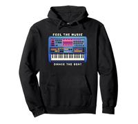 Feel The Music Dance The Beat Musician Keyboard Graphic Pullover Hoodie