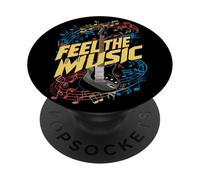 Feel the Music Electric Guitar Music Lover Design PopSockets Adhesive PopGrip