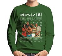 Feel The Rhythm Cool Runnings Christmas Knit Men's Sweatshirt Bottle Green