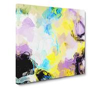 Feel The Rhythm in Abstract Modern Canvas Wall Art Print Ready to Hang, Framed Picture for Living Room Bedroom Home Office Décor, 14x14 Inch (35x35 cm)