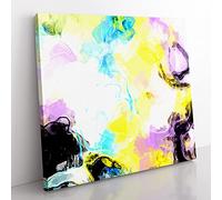 Feel The Rhythm in Abstract Modern Canvas Wall Art Print Ready to Hang, Framed Picture for Living Room Bedroom Home Office Décor, 35x35 cm (14x14 Inch)