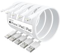 FEEL2NICE MFi Certified 5Pack 10ft iPhone Lightning Cable - 10 Foot High Fast Charging Cable Cord Connector for iPhone 12 Mini/Pro Max/11 Pro MAX/XS/XR/X/6/AirPods