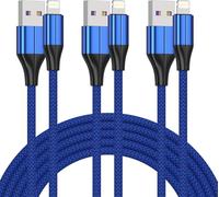 FEEL2NICE [MFi Certified Lightning Cable,3 Pack 1M iPhone Charger Cable & Data Sync Fast Nylon Braided Cord Compatible