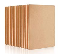 feela 15 Pack Blank Kraft Notebooks A5, 60 Pages Blank Notepad Journal Bulk, Soft Brown Cover Multipack Notebooks for Students Travelers Making Plans, Writing Memos Office School Supplies, 14X21cm
