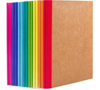 feela 16 Pack Kraft Notebooks A5, 60 Pages Lined Notepad Journal Bulk, Soft Bro