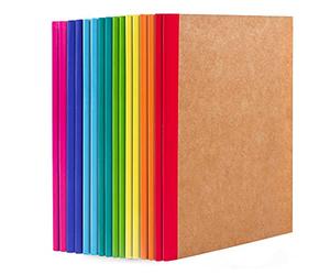 feela 16 Pack Kraft Notebooks A5, 60 Pages Lined Notepad Journal Bulk, Soft Brown Cover Multipack Notebook for Students Travelers Making Plans, Writing Memos Office School Supplies, 14X21cm