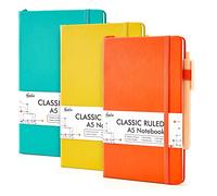 feela 3 Pack A5 Notebooks, 120GSM Lined Paper with Gel Pens, Warm Solids