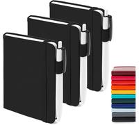 feela 3 Pack A6 Pocket Notebooks, Hardback Lined Small Notebooks with Dividers
