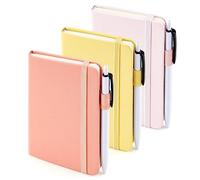 feela 3 Pack A6 Pocket Notebooks, Lined Mini Notepads with Pens, 112 Pages