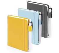 feela 3 Pack A6 Pocket Notebooks, Lined Mini Notepads with Pens, 112 Pages