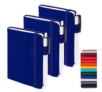 feela 3 Pack A6 Pocket Notebooks, Lined Mini Notepads with Pens, Navy
