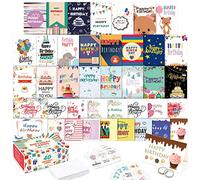 feela 40 Happy Birthday Cards Pack, 40 Designs Birthday Cards Multipack