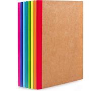 feela 8 Pack Kraft Notebooks A5, 60 Pages Lined Notepad Journal Bulk, Soft Brow