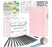 feela Bullet Journal Kit, A5 Dotted Notebook Set, Pink