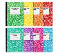 feela Composition Notebook, 8 Pack 8 Pastel Colors College Ruled Composition Books Bulk, Marble Cover Notepad Lined Cute Journal Notebooks for School Supplies Notes Taking Writing, 9.75 X 7.5 in
