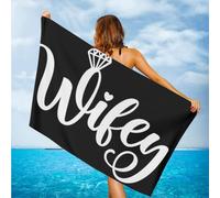 feelacle Bride Wifey Gift Sand Free Beach Towel for Women Absorbent Bath Towel Large Hand Towels for Swimming Bathroom Spa Pool